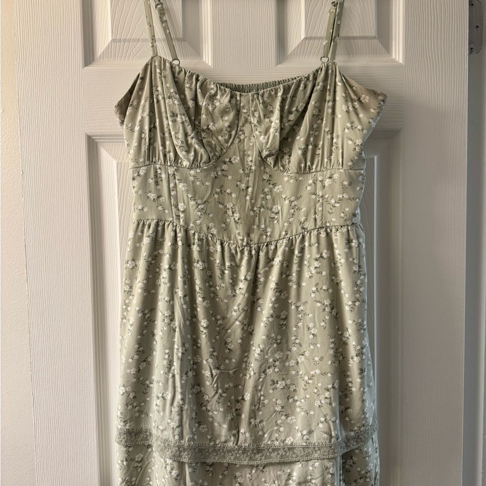 Floral Green Dress